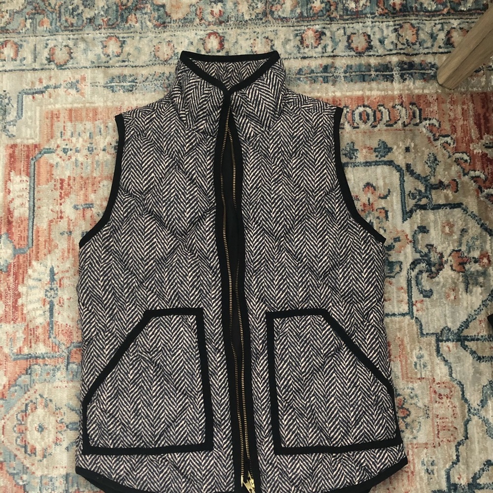 J crew herringbone quilted vest xxs
